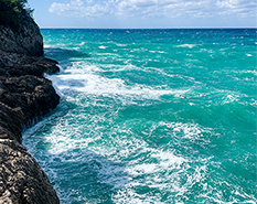beautiful clear blue waves